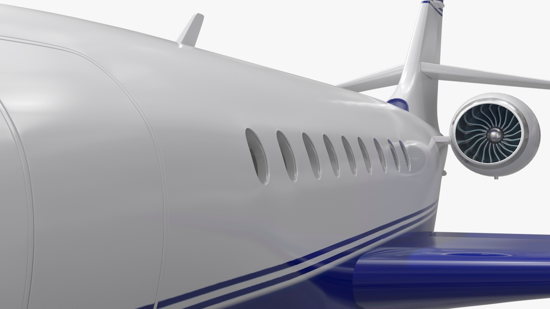 3D Business Jet Dassault Falcon 2000 Blue - TurboSquid 2384078