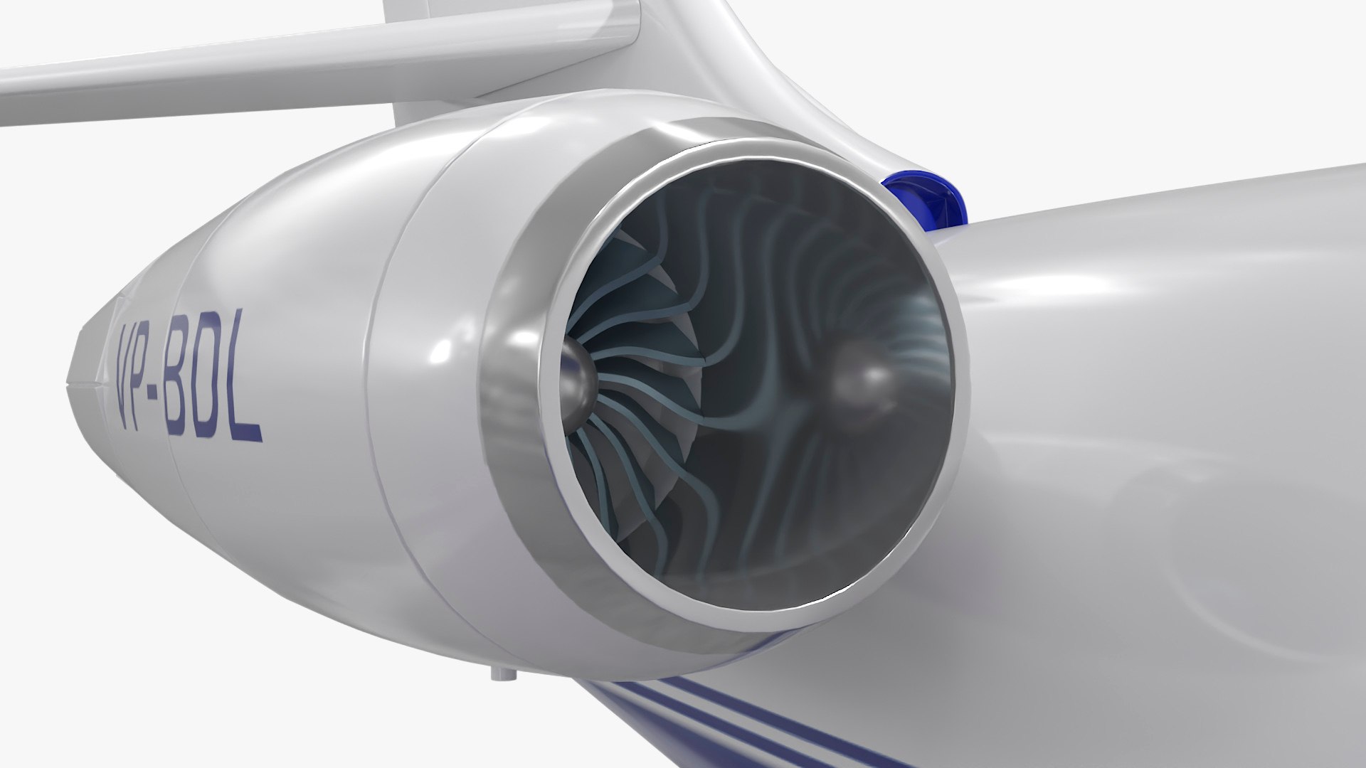 3D Business Jet Dassault Falcon 2000 Blue - TurboSquid 2384078