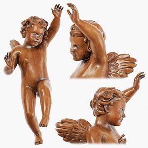 Statuette angel cupid 04 3D