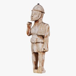 Wooden Soldier Wood Carved Remastered 3D model