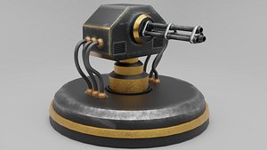 Stylized game ready machine gun 3D