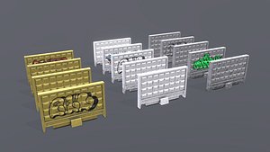soviet-style concrete fence 3D model