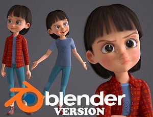 CARTOON CUTE GIRL - BLENDER Version model