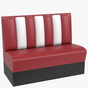 Diner booth banquette 3D model