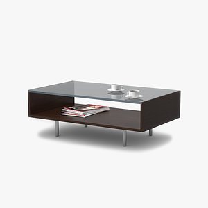 coffee table walnut wood 3d model