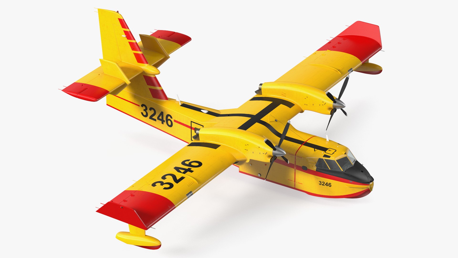 Canadair D415 Amphibious Water Bomber Flight 3D model preview