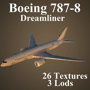 3d boeing 787-8 dreamliner model