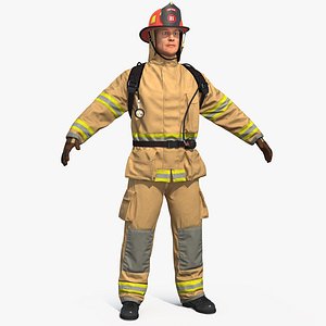 3D firefighter fighter model