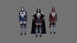 3D Fantasy girl model archer witch sorceress model