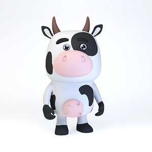 Cartoonish Humanoid Cow Character 3D model