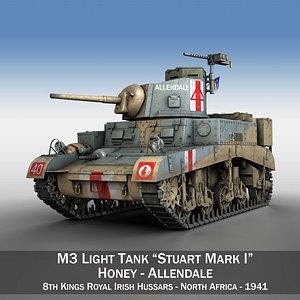 3d 3ds british - m3 light tank