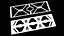 Panneaux et structures de science-fiction low-poly. Modèle 3D low-poly.