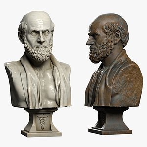 3d hippocrates greek physician model