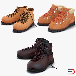 Hiking Boots 3D Models Collection