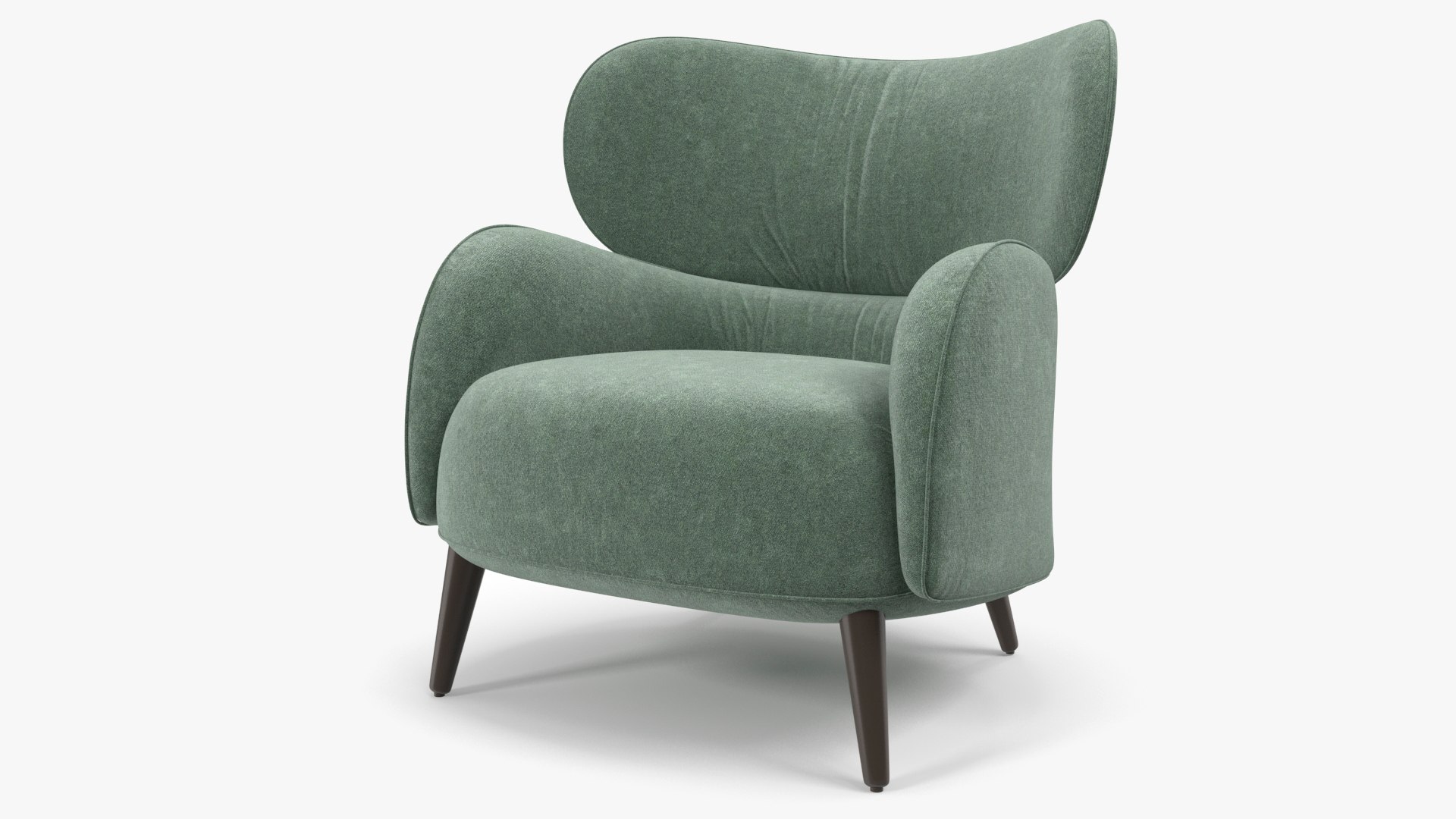 Velvet Lounge Arm Chair 3D model preview