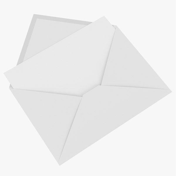 3D Envelope mockup 05 open white model