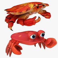 Realistic Crab and Cartoon Crab Collection
