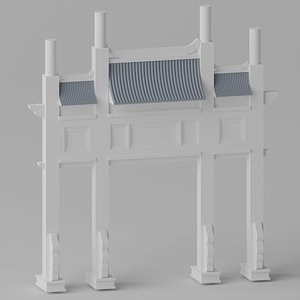 3D Cartoon Ancient Chinese Gate model