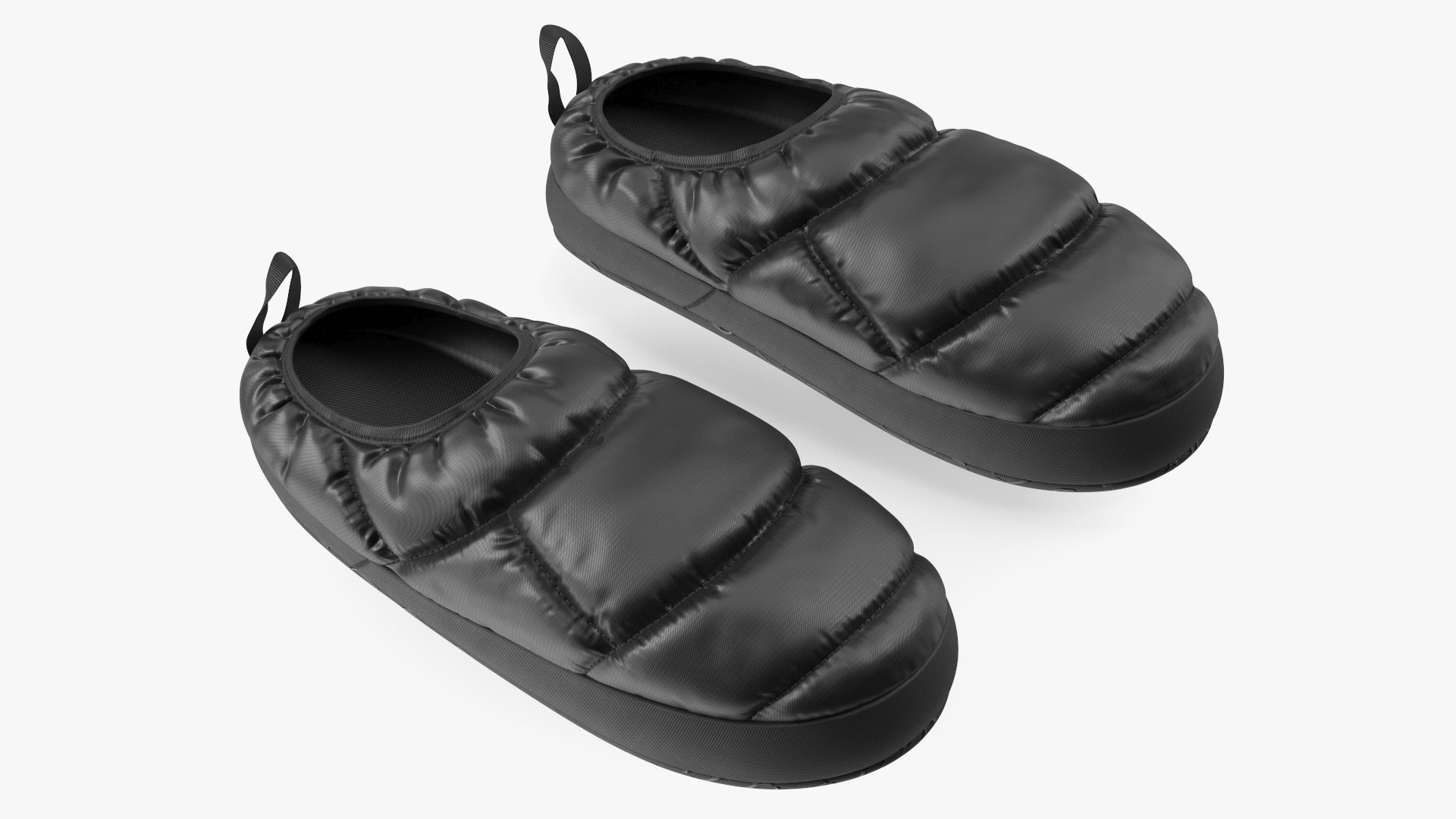 Black Down Slippers model - TurboSquid 2045804