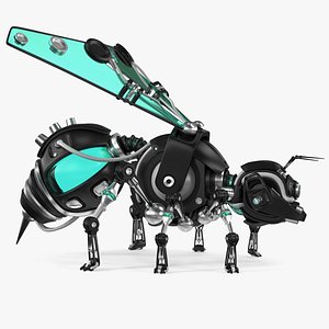 Robot Bee Black Rigged for Modo model