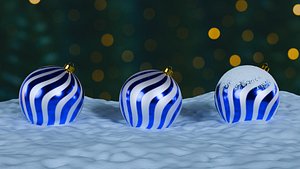 Christmas Ornaments Blue BLEND STL 3D