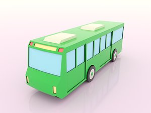 3D car bus cartoon