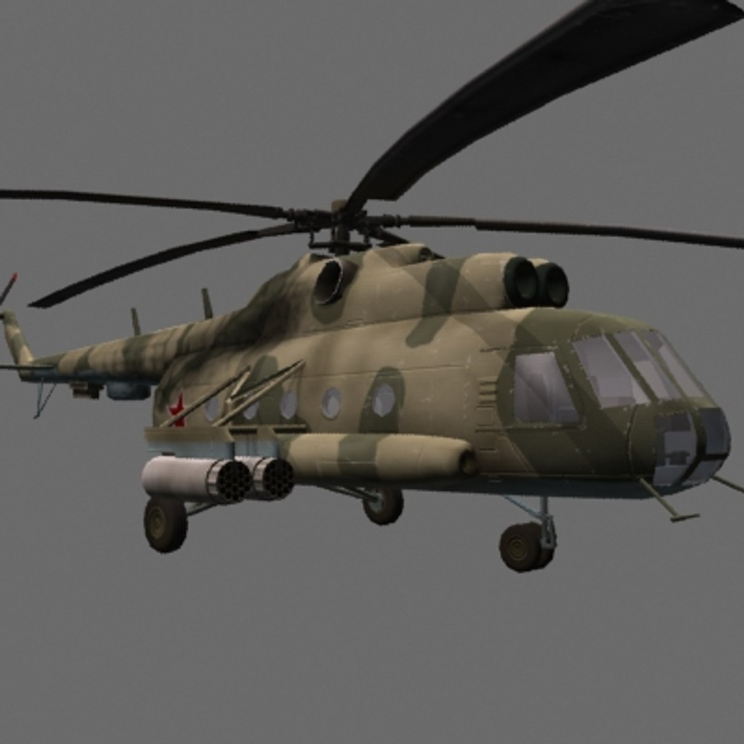 3d Mil Mi-8 Soviet Helicopter Games Model