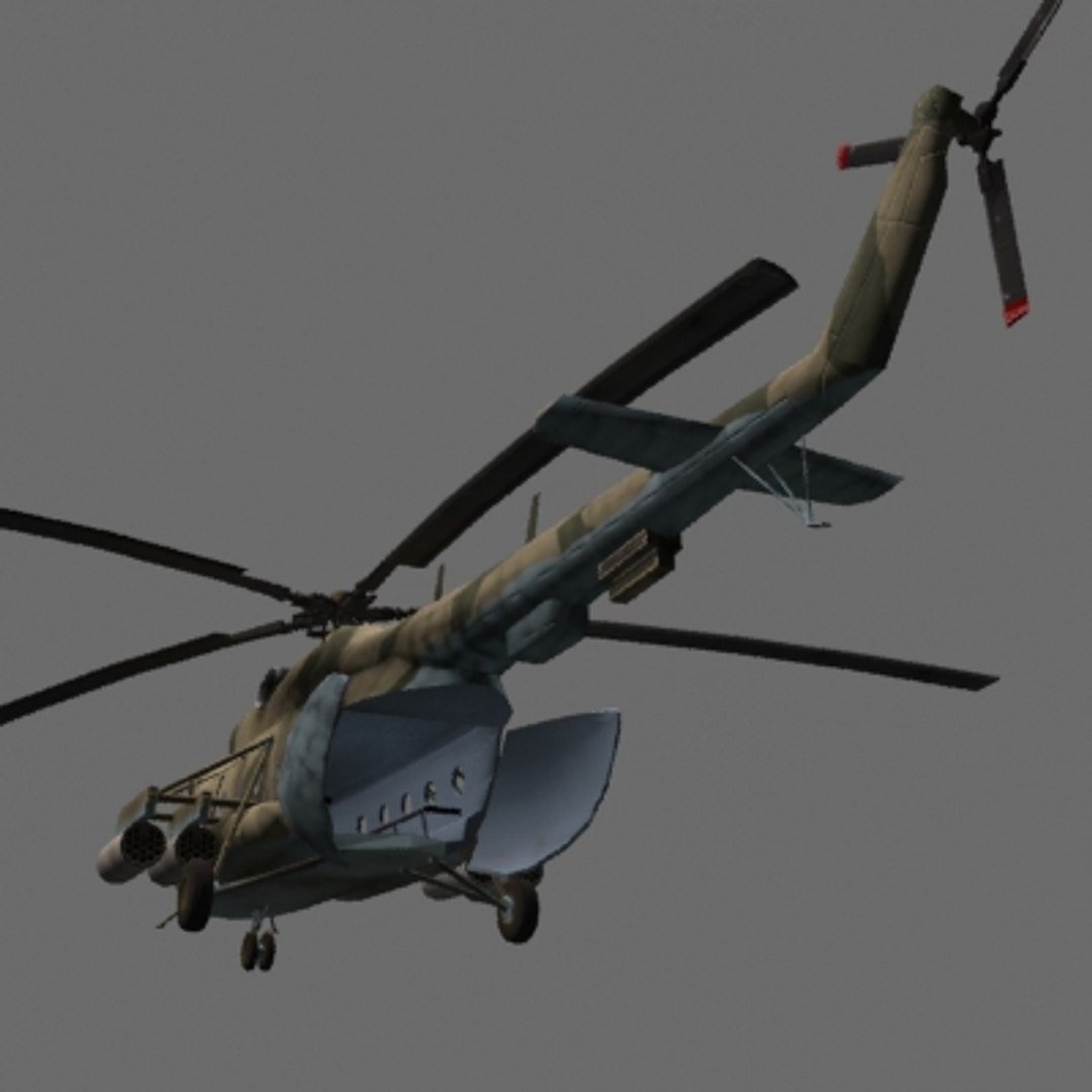 3d Mil Mi-8 Soviet Helicopter Games Model