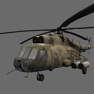 3d mil mi-8 soviet helicopter games model