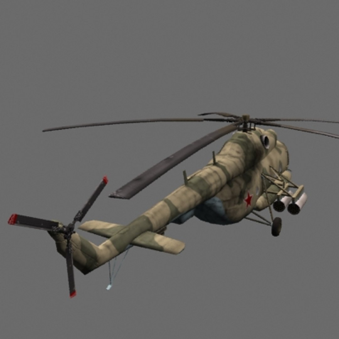 3d Mil Mi-8 Soviet Helicopter Games Model