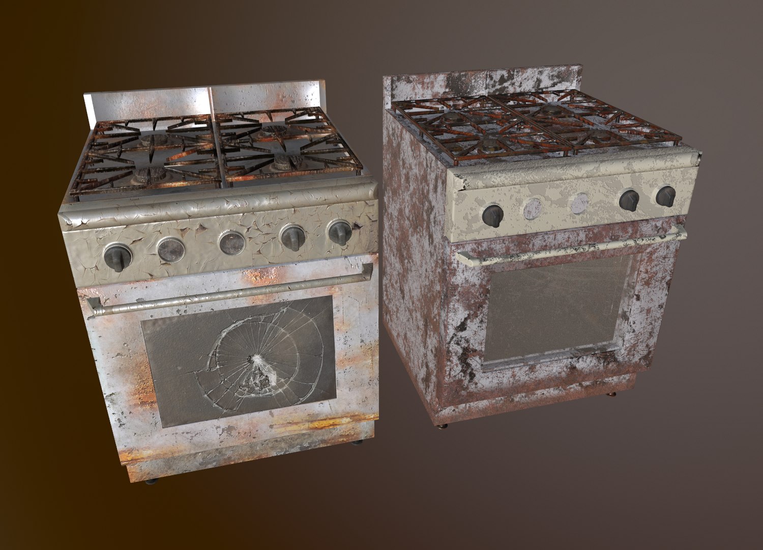 3d model rusted oven