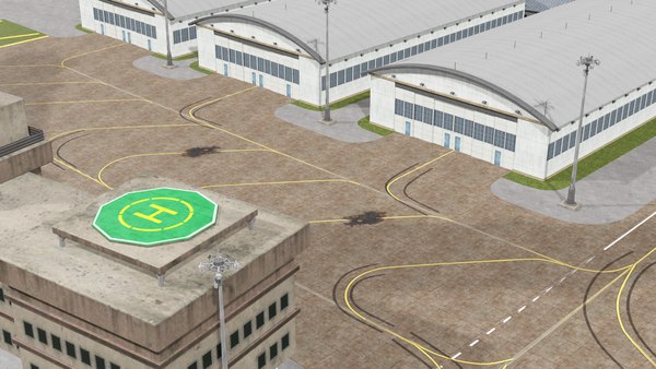 modelo 3d Base aérea militar - Modelo de aeropuerto - TurboSquid 1837634