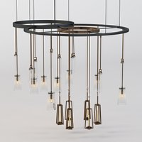 Photorealistic Hollyhunt Clock Chandelier