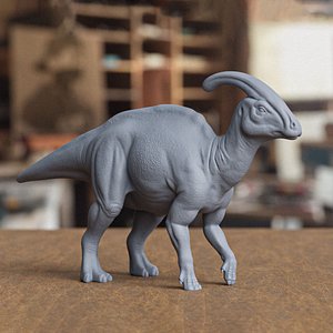 3D Detailed Parasaurolophus Dinosaur 3D print model