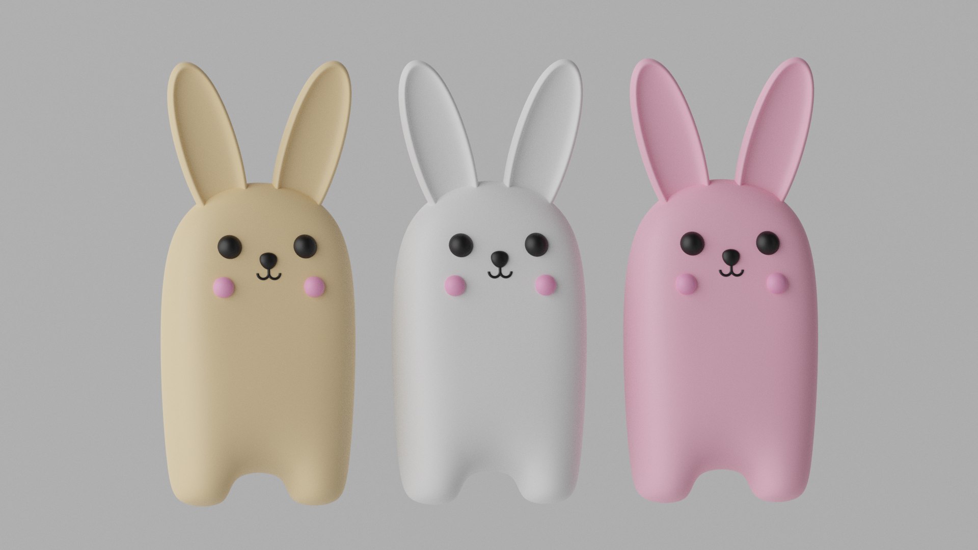 3D Cartoon Cute Bunny Rabbit - TurboSquid 1925354