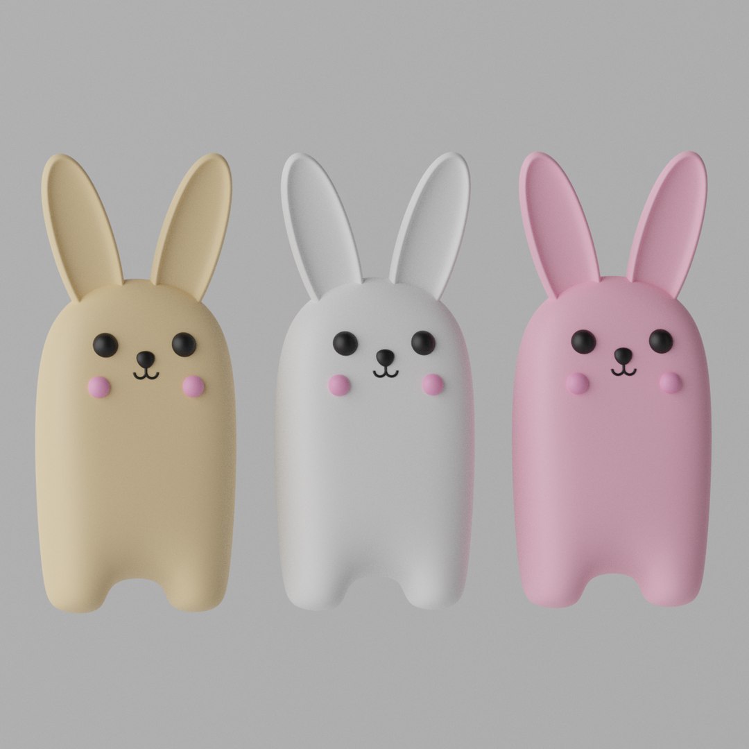 3D Cartoon Cute Bunny Rabbit - TurboSquid 1925354