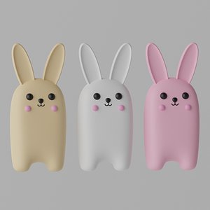 3D Cartoon Cute Bunny Rabbit