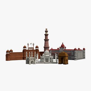3D India Landmark 3D Models Bundle &ndash; Historic &amp; Iconic Pack model