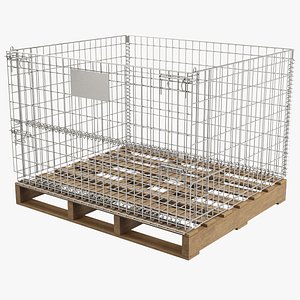 Collapsible Mesh Metal Pallet Cage