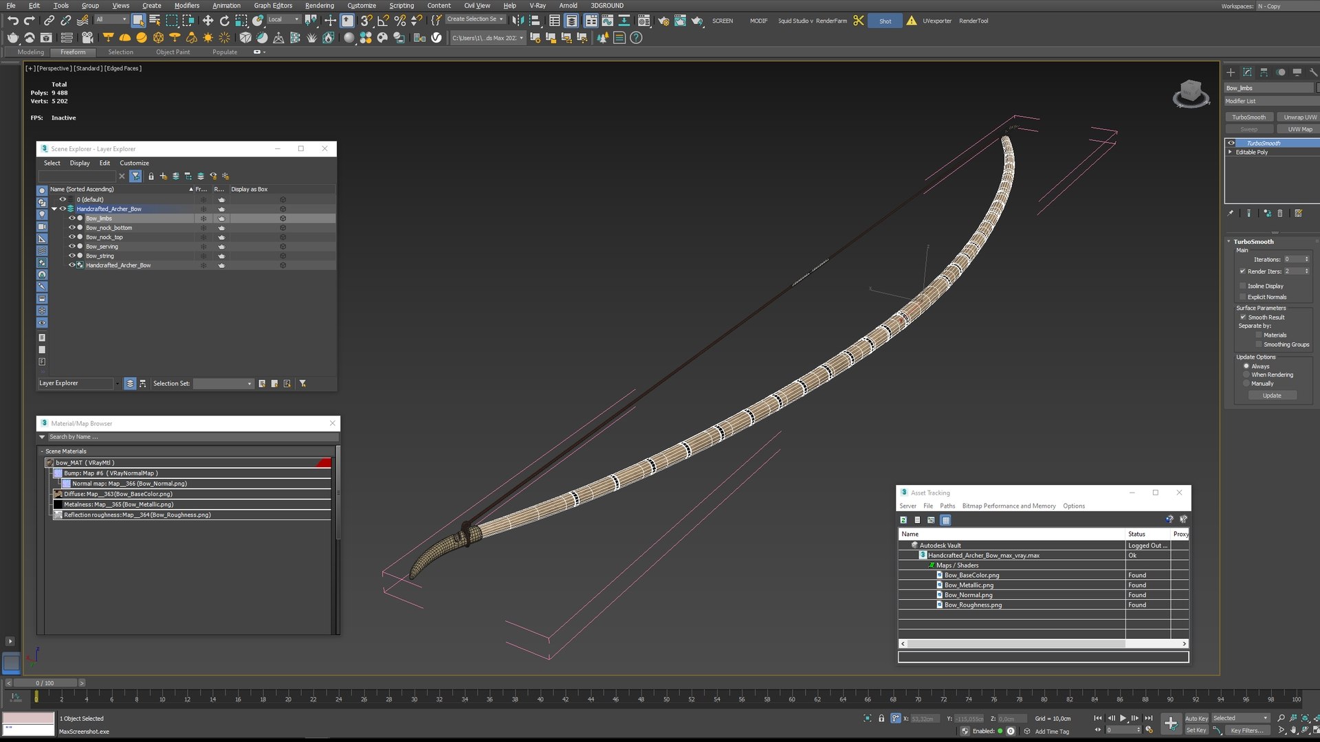3D Handcrafted Archer Bow model https://p.turbosquid.com/ts-thumb/NV/Jy2QLi/93/handcrafted_archer_bow_014/jpg/1779841693/1920x1080/fit_q87/ef5583ee51bebbf19ee26fb3cc47cc662bce9fb1/handcrafted_archer_bow_014.jpg