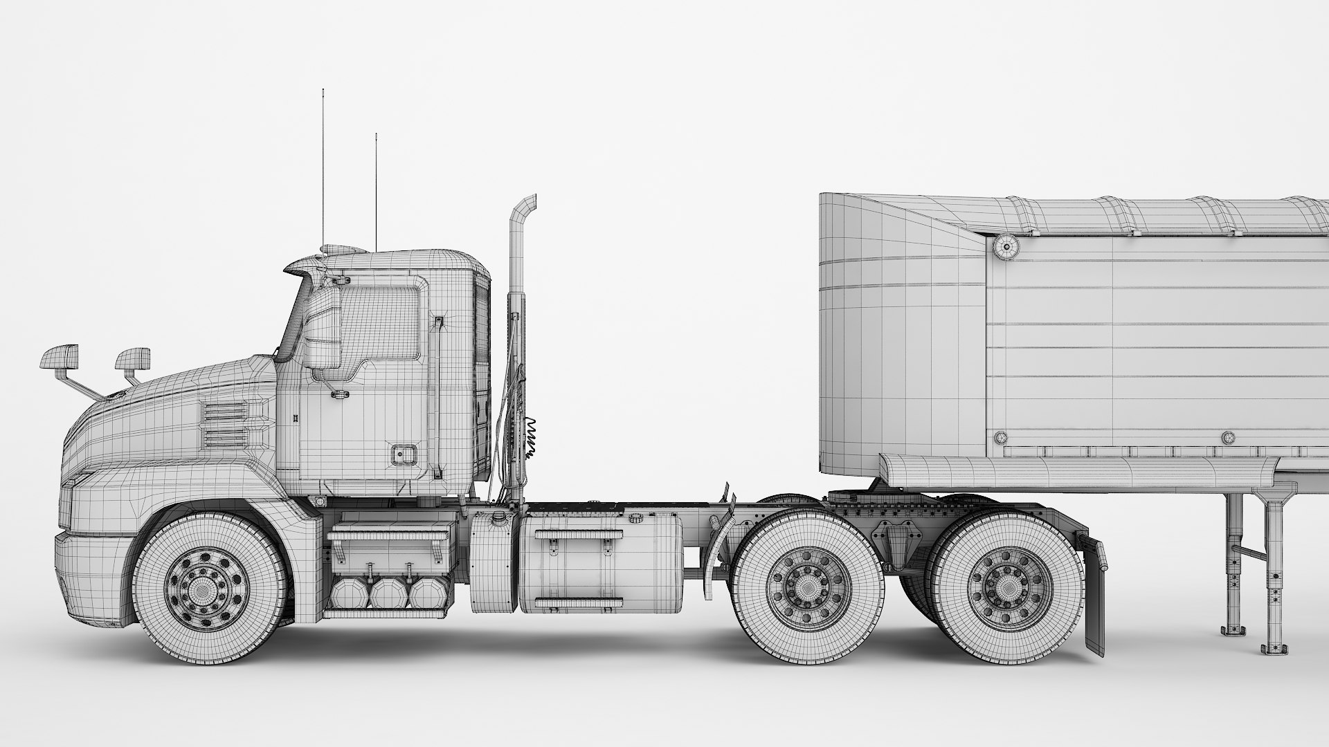 3D Generic Semi Truck End Dump Trailer 03 model TurboSquid 2067430