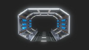 Futuristic Space Tunnel Free low-poly Vol-1
