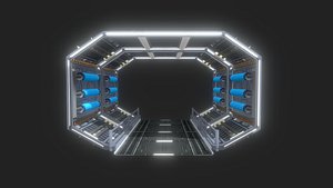 Futuristic Space Tunnel Free low-poly Vol-1