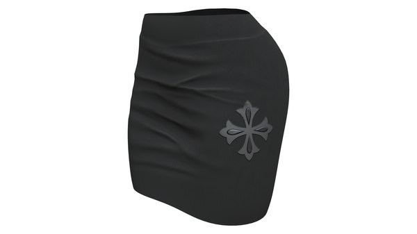 3D model Black Leather Mini Skirt