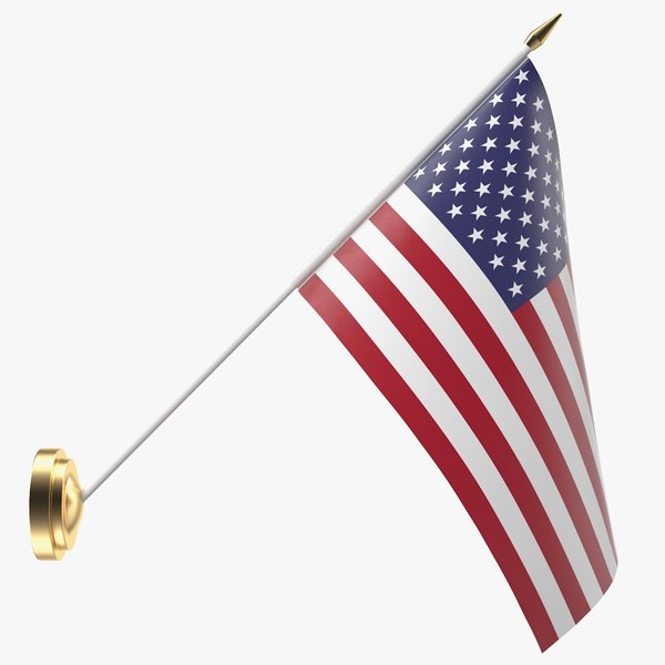 3D model wall flag usa u s