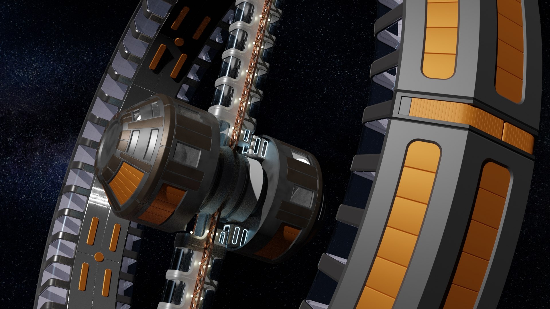 3D Space Station Artificial Gravity Model - TurboSquid 1490425