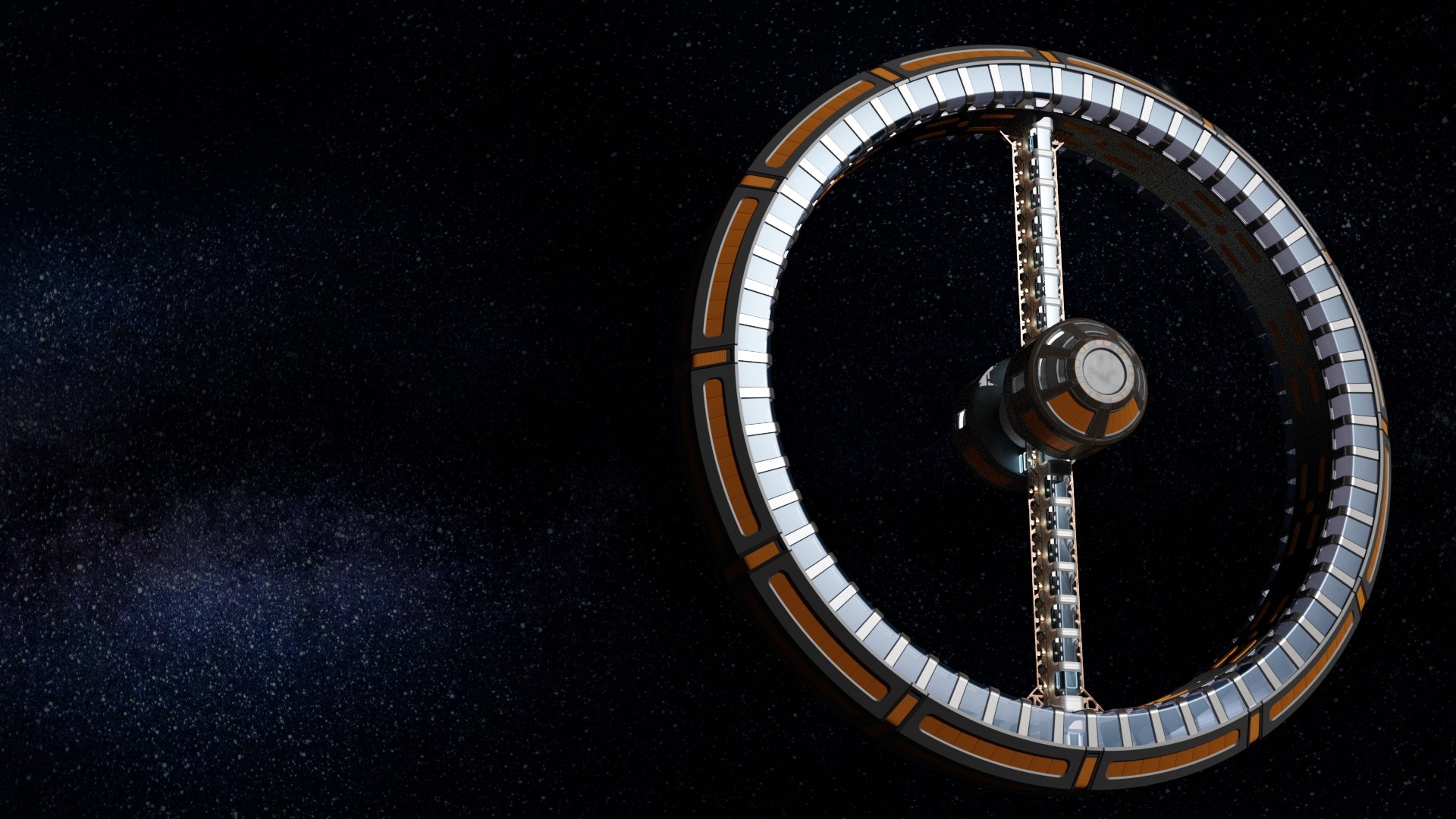 3D Space Station Artificial Gravity Model - TurboSquid 1490425