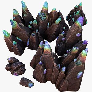 3D model Crystals Gem Gemstone Minerals for the Mine