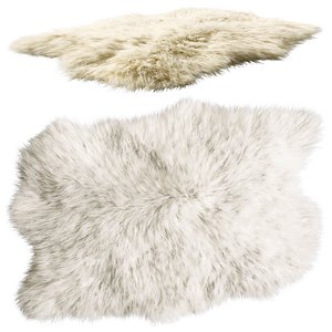 3D RH Icelandic Oversized Pelt Rug model