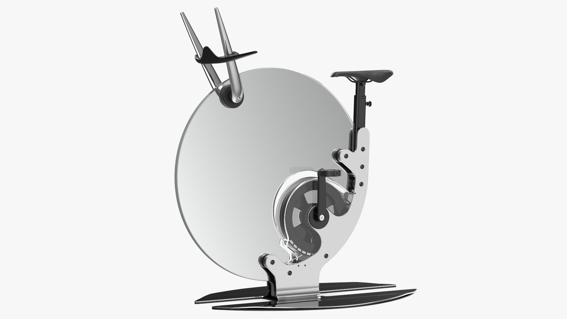 Futuristic Exercise Bike Ciclotte Steel Rigged 3D model preview